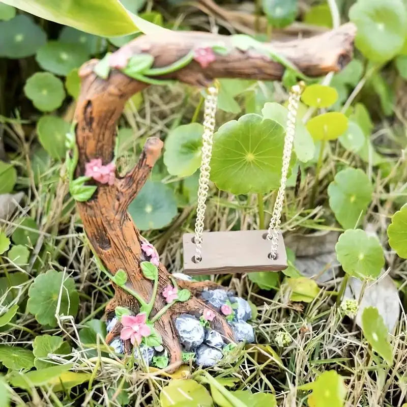 Miniature Fairy Garden Swing Resin Figurine – Micro Landscape