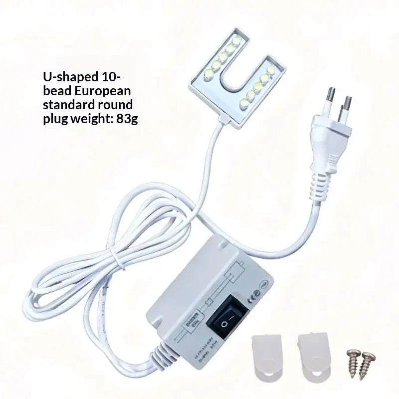 LED Sewing Machine Light – U-Shape Flicker-Free 10-Bead Lamp