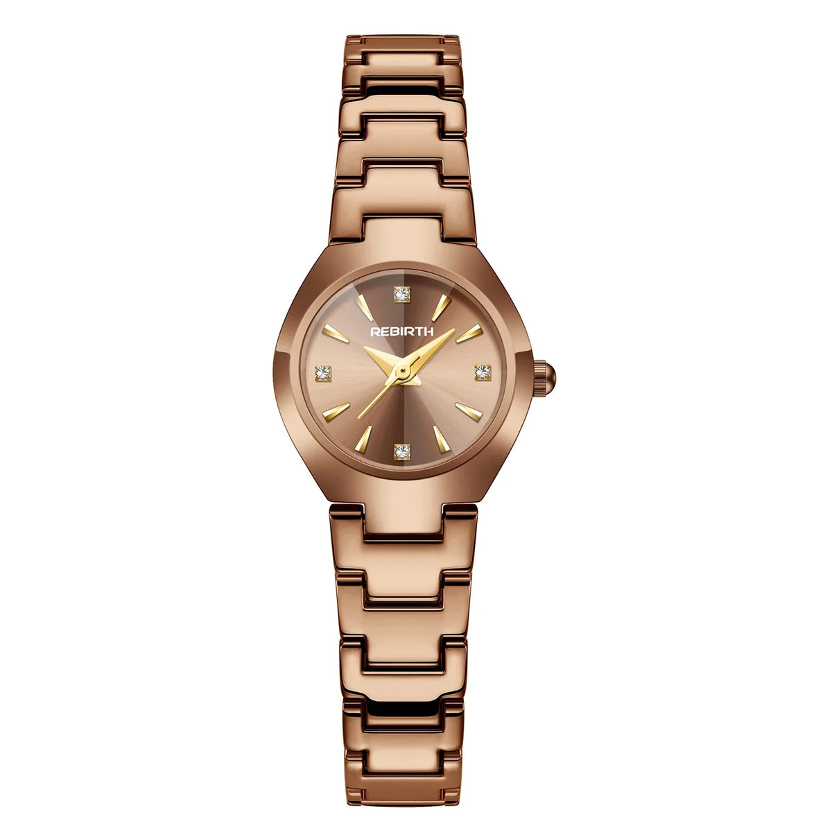 REBIRTH Women's Polygonal Dial Quartz Watch – Elegant Style