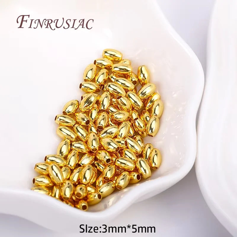 6mm 18K Gold Plated Brass Round Spacer Beads | DIY Jewelry