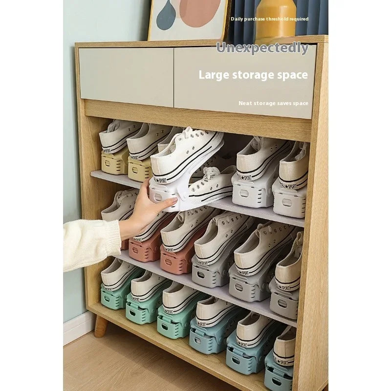 10-Pack Adjustable Stackable Shoe Rack Organizer Set