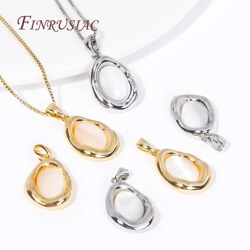 18K Gold Plated Shell Geometry Charm Pendants | DIY Jewelry