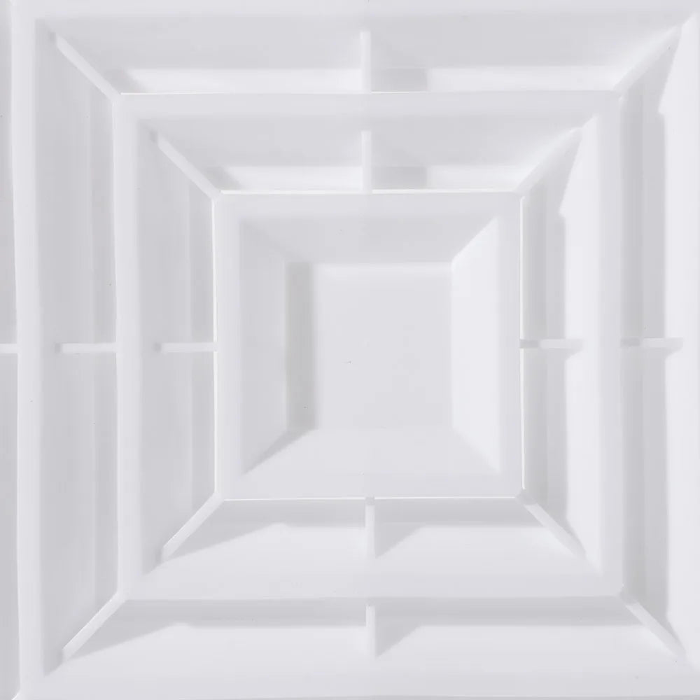 Square White Plastic Air Vent Grille with Flaps – Exhaust Fan Cover