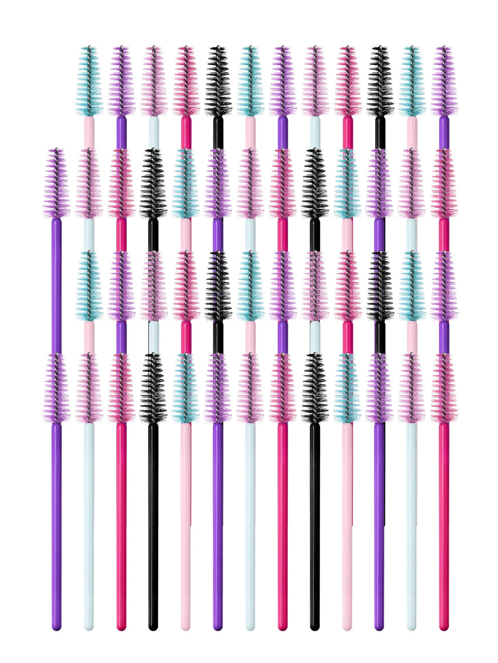 50 Pcs Mascara Wands Spoolie Eyelash & Eyebrow Brush Set