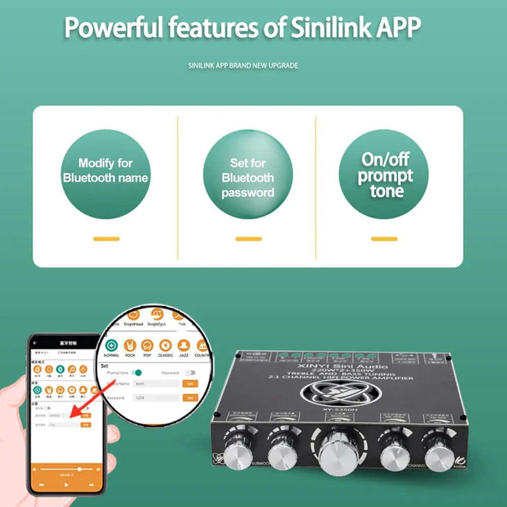S220H/S350H 2.1-Ch Bluetooth 5.1 Amplifier Board | 350W Sub