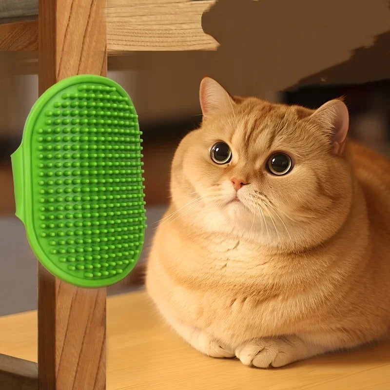 Silicone Pet Bath Brush – Dog & Cat Grooming Massage Comb