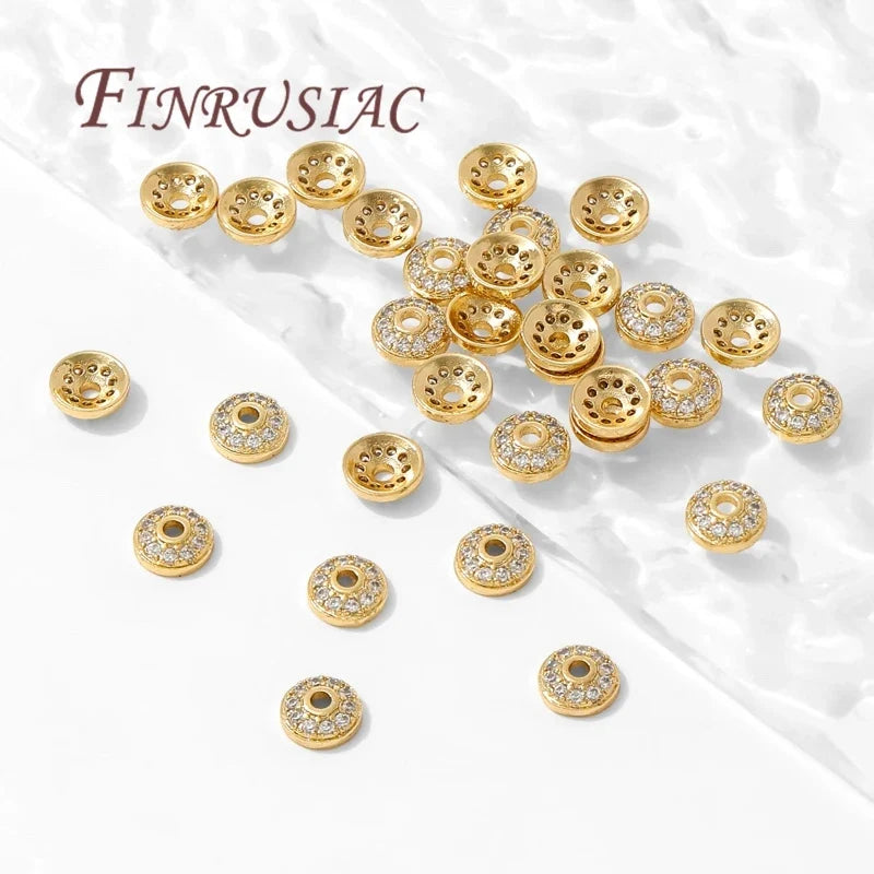 6.5mm 18K Gold Plated Brass Round Bead Caps | DIY Jewelry