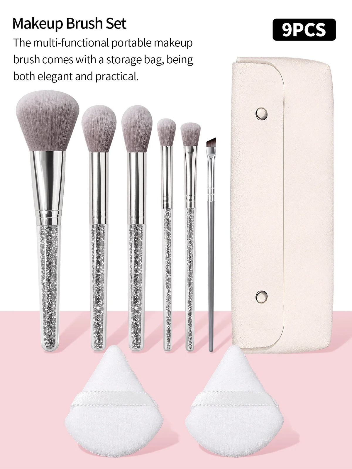 9-Piece Soft Makeup Brush Set – Foundation & Eyeshadow Blending
