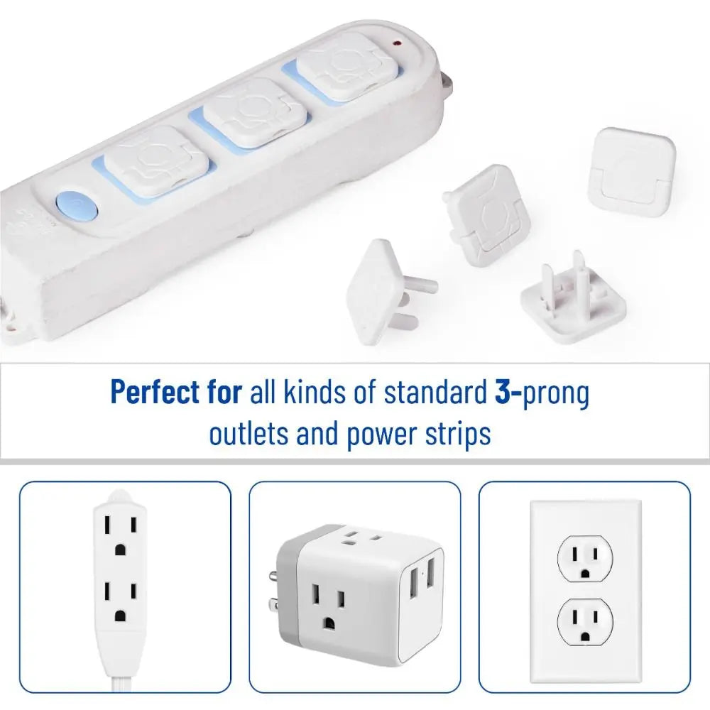 10-Pack 3-Prong Outlet Plug Covers | Child Safety Caps