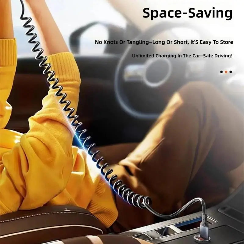 Retractable USB-C to USB-C Cable – PD 60W & 480Mbps Data