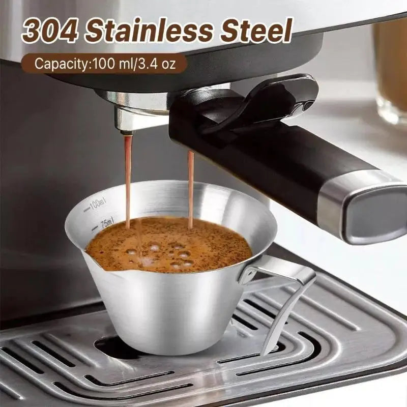 304 Stainless Steel Espresso Measuring Cup with Scale Mark