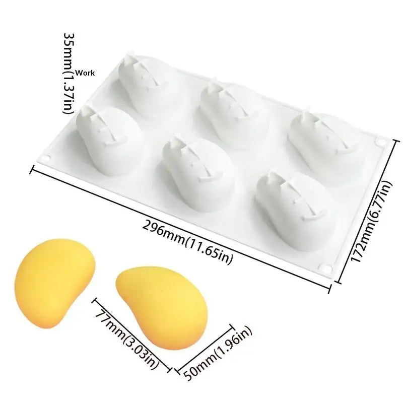 Mango Silicone Cake Mold – Flexible Mousse & Dessert Baking Tray