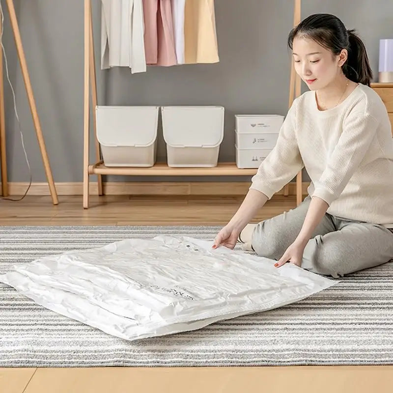 Reusable Airtight Vacuum Storage Bags – Space-Saving Compression