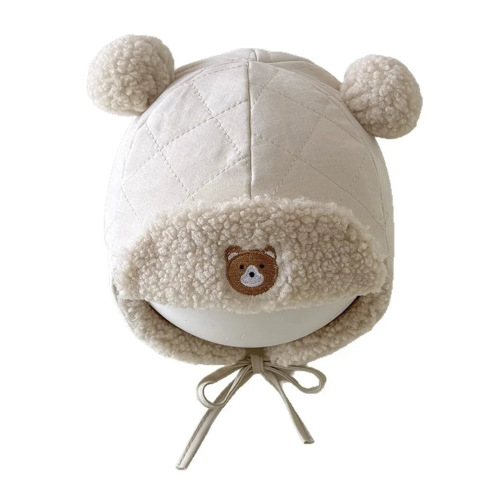 Toddler Lamb Fleece Ear Flap Beanie – Windproof Winter Hat