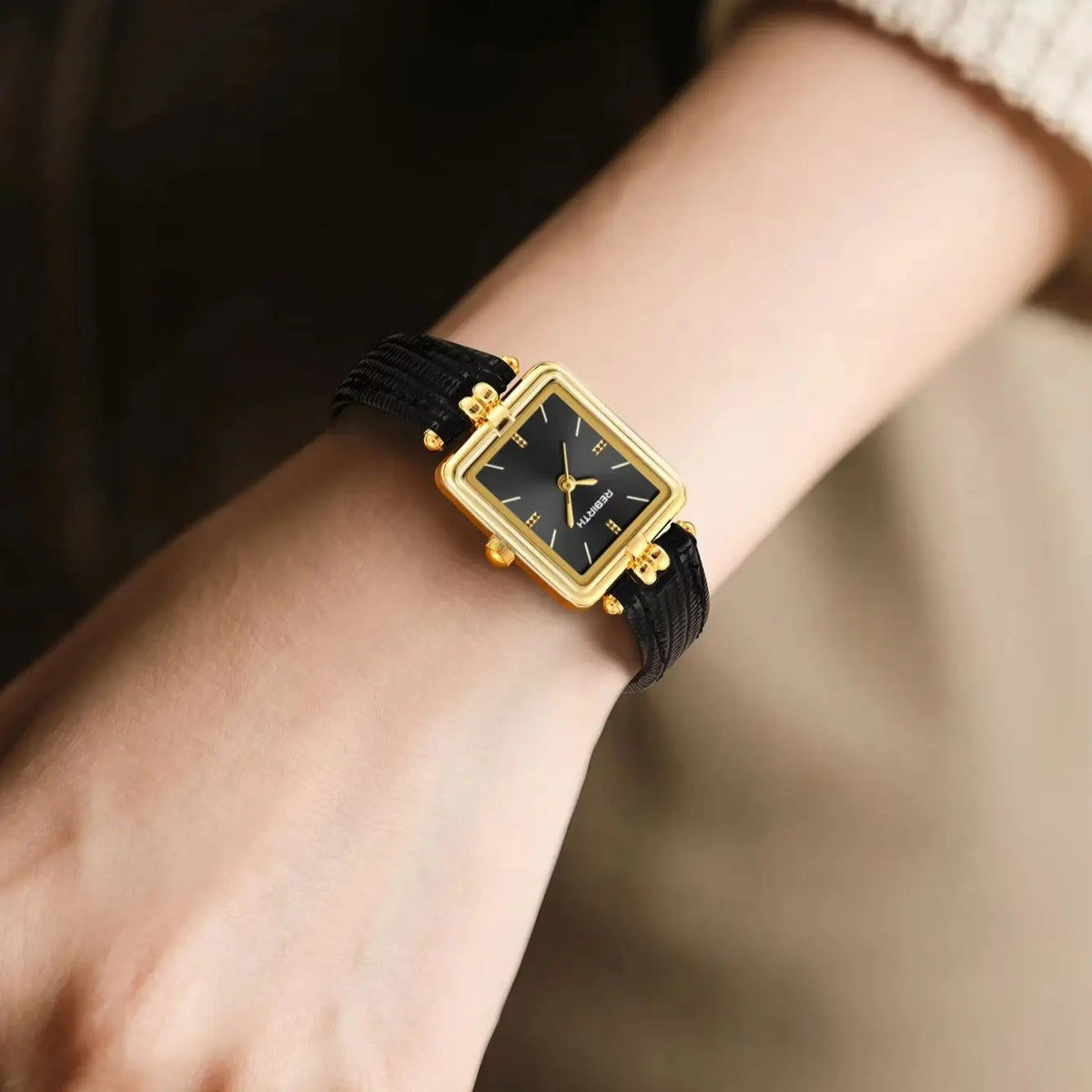 REBIRTH Roman Scale Quartz Watch | Leather Band Minimalist