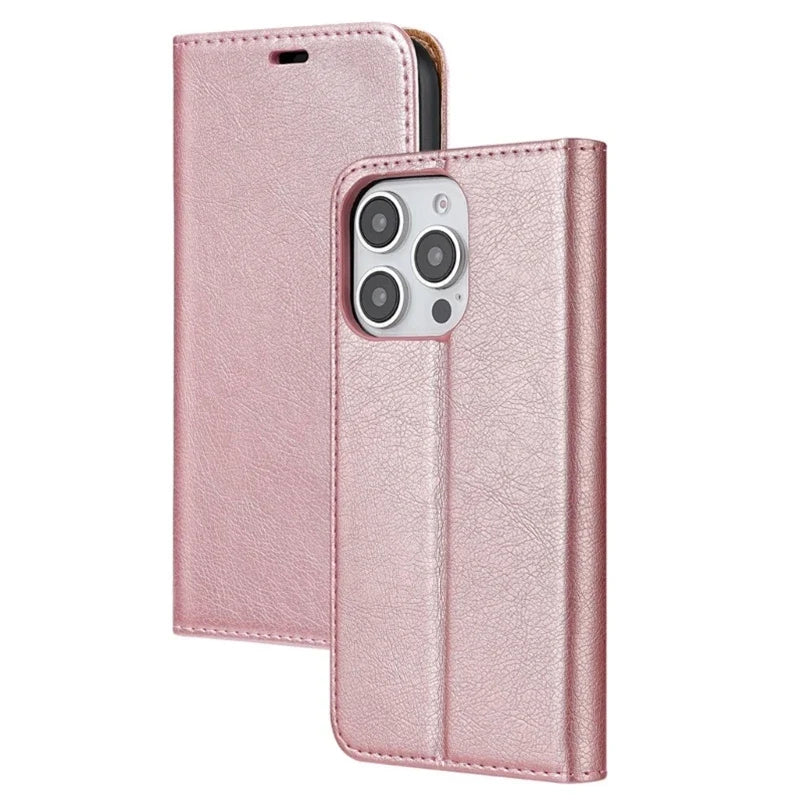 Vintage PU Leather Folio Wallet Case with Card Holder – iPhone 16