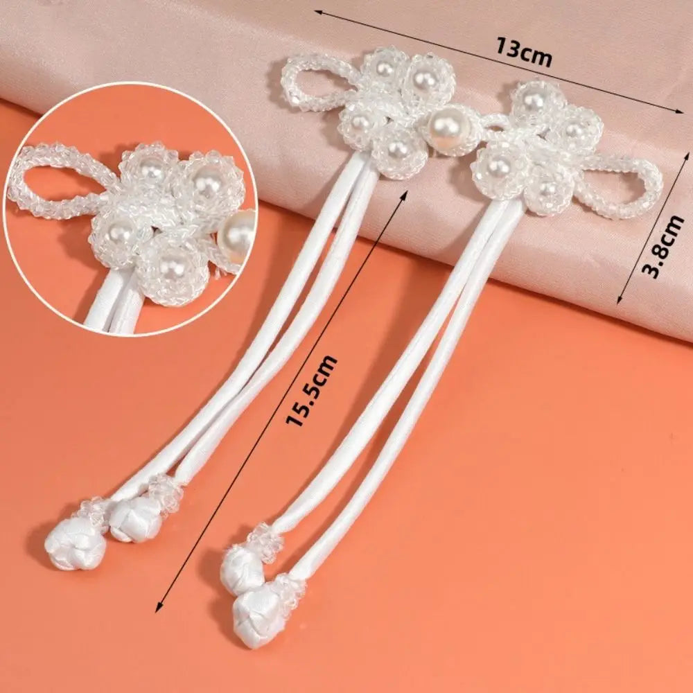 Chinese Tassel Plate Buckle Hand-Beaded Knot Button DIY