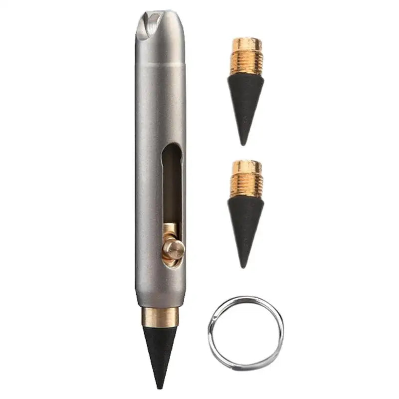 Titanium Alloy Eternal Inkless Pen – Erasable Keychain Pencil