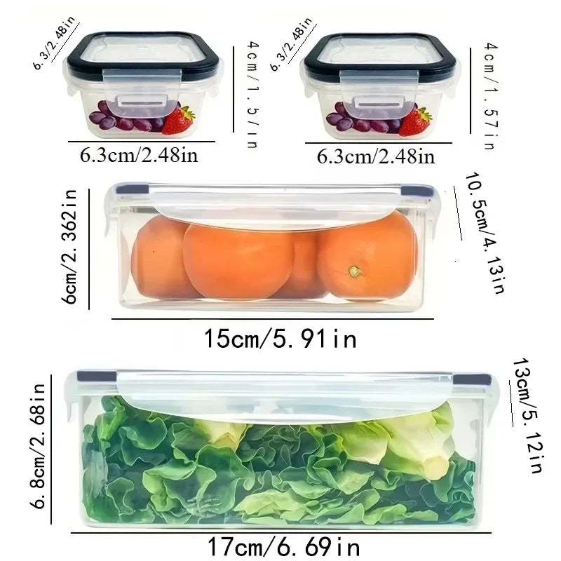 8-Piece Airtight Food Storage Containers – Fridge Organizer Set