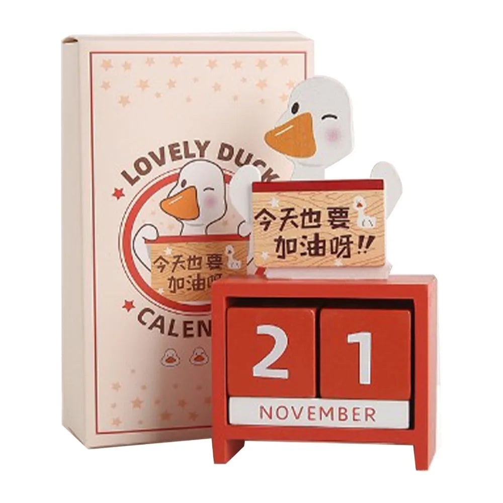 Wooden Block Desk Calendar – Interchangeable Month & Date