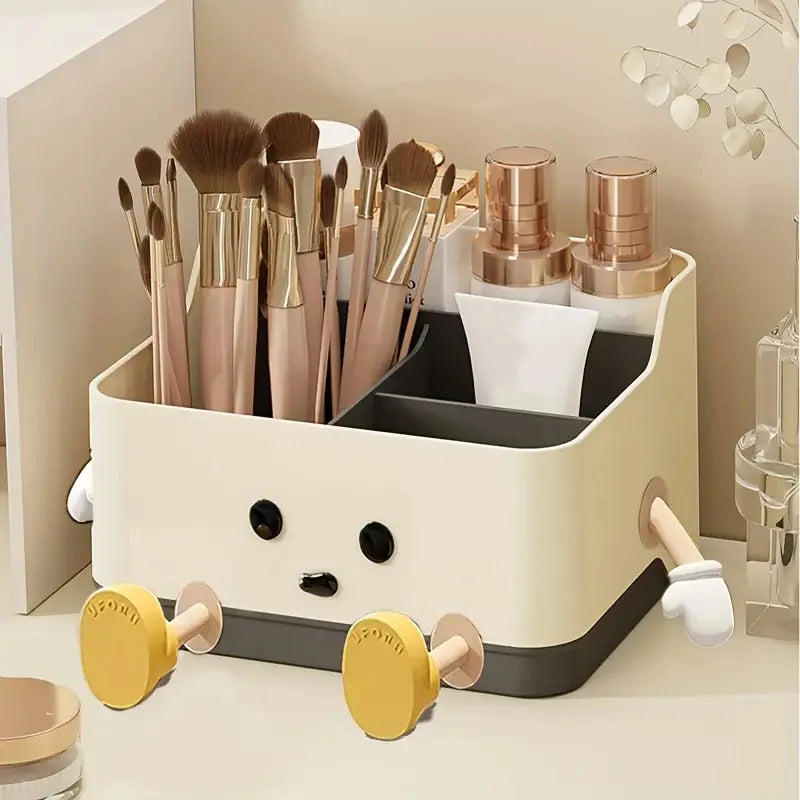 Makeup Brush Organizer Box – Multi-Grid Desktop Storage