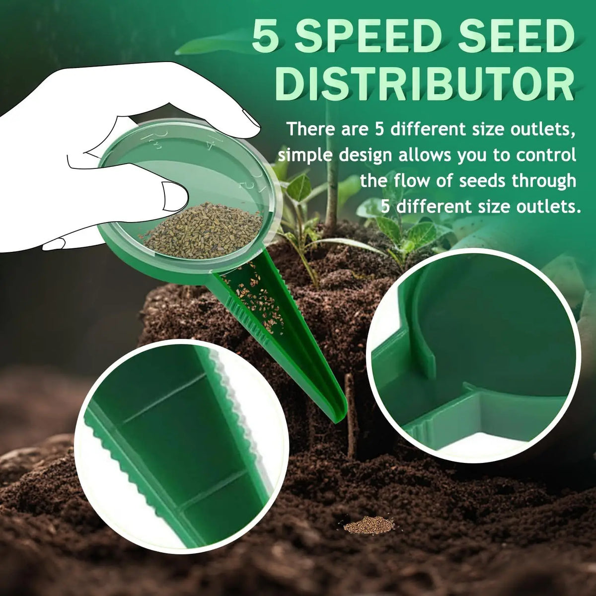 Mini Adjustable Manual Seed Planter – Handheld Garden Seeder