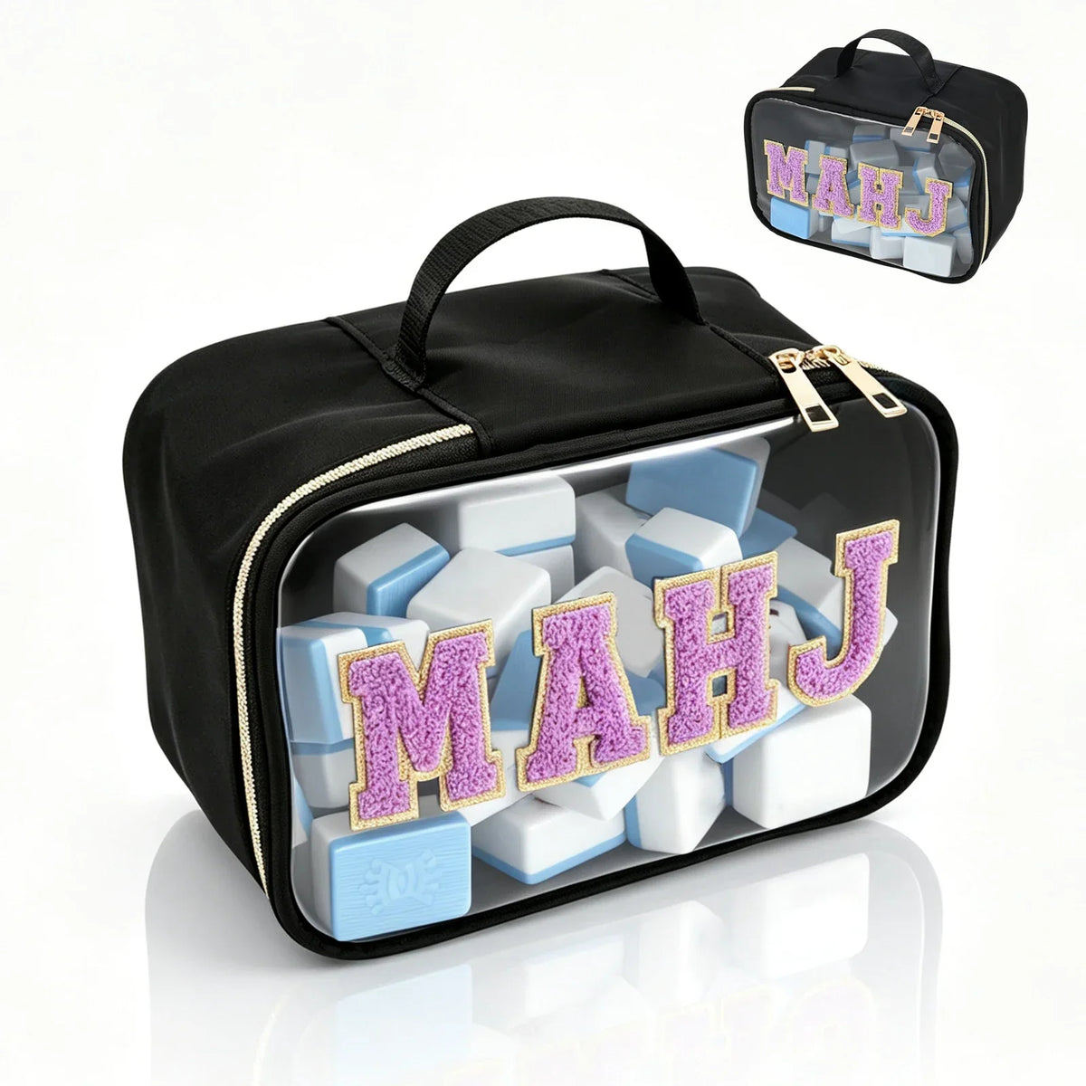 Mahjong Tile Storage Bag – PVC Carrying Case for 166 Tiles