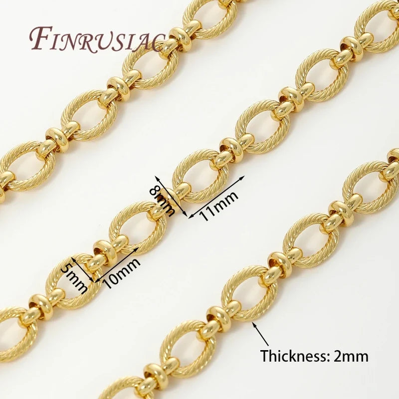 18K Gold Plated Oval Cuban Chain – Bulk DIY Jewelry Supply