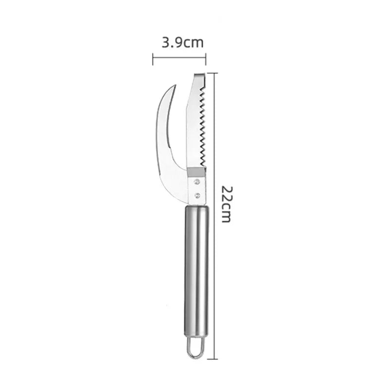 2-in-1 Stainless Steel Fish Scaler & Cutter Kitchen Tool