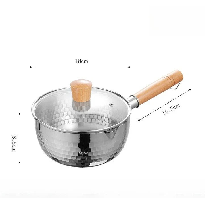 FEB.WIND Yukihira Stainless Steel Saucepan with Lid & Hook