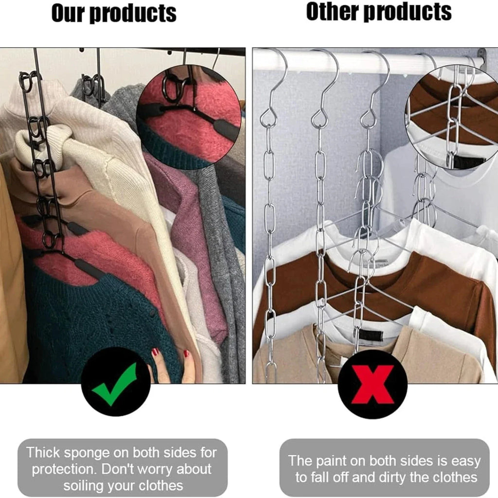 5-Pack Multi-Layer Closet Hangers with Detachable Hooks