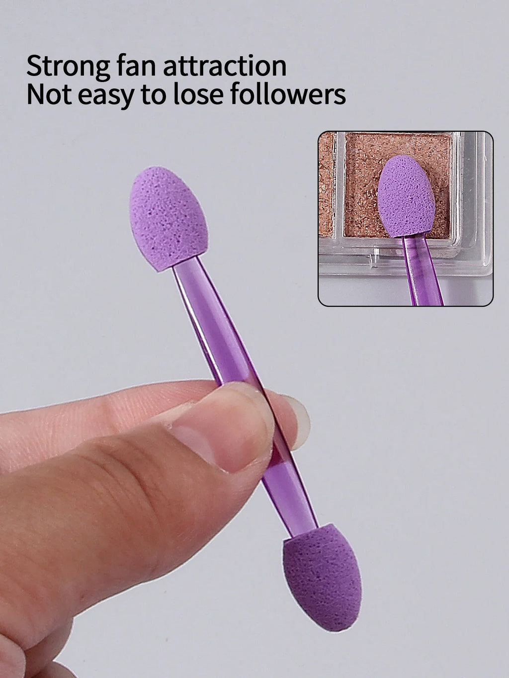 50pcs Double-Headed Sponge Eyeshadow Applicator Sticks | Reusable