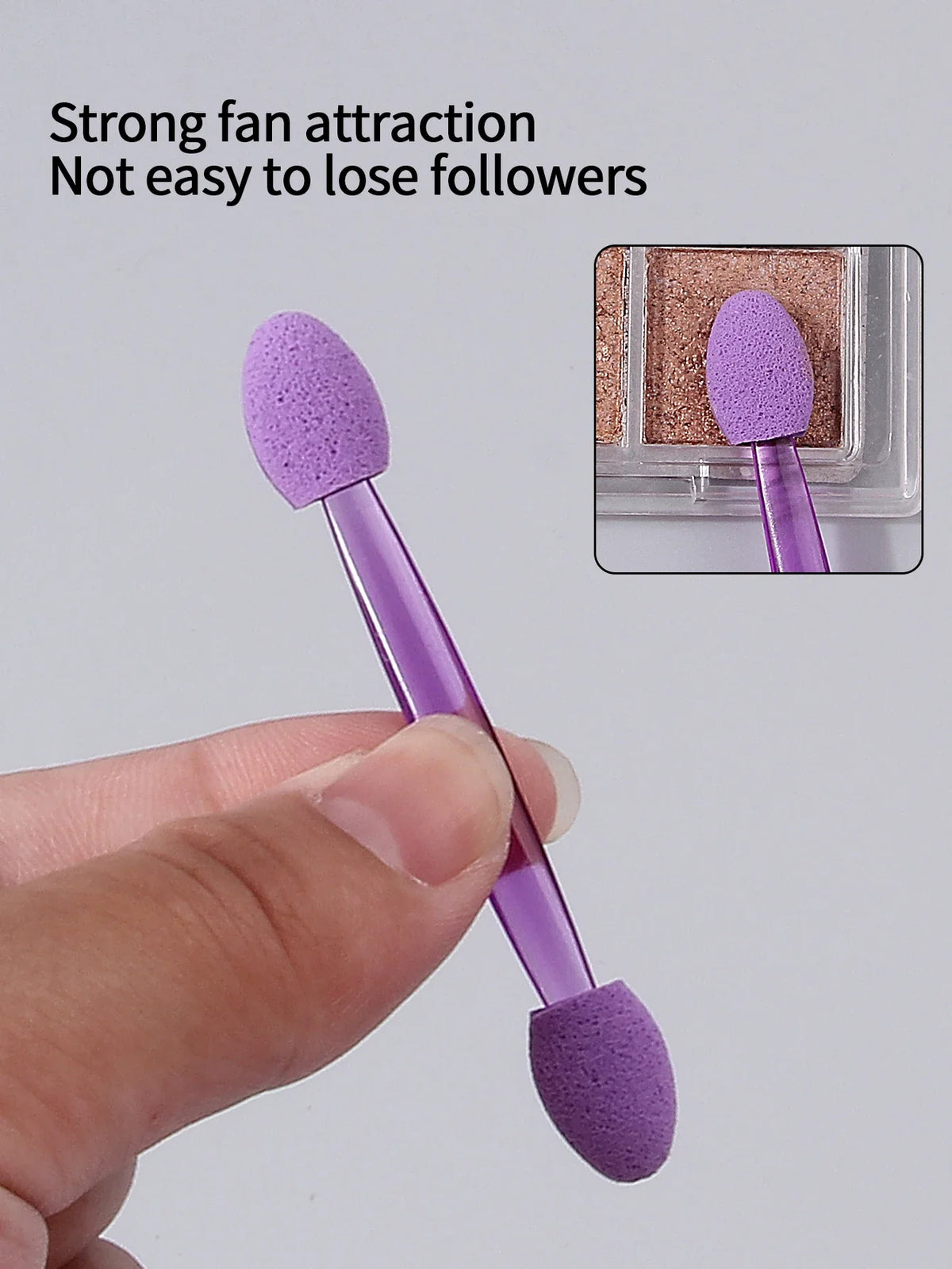 50pcs Double-Headed Sponge Eyeshadow Applicator Sticks | Reusable