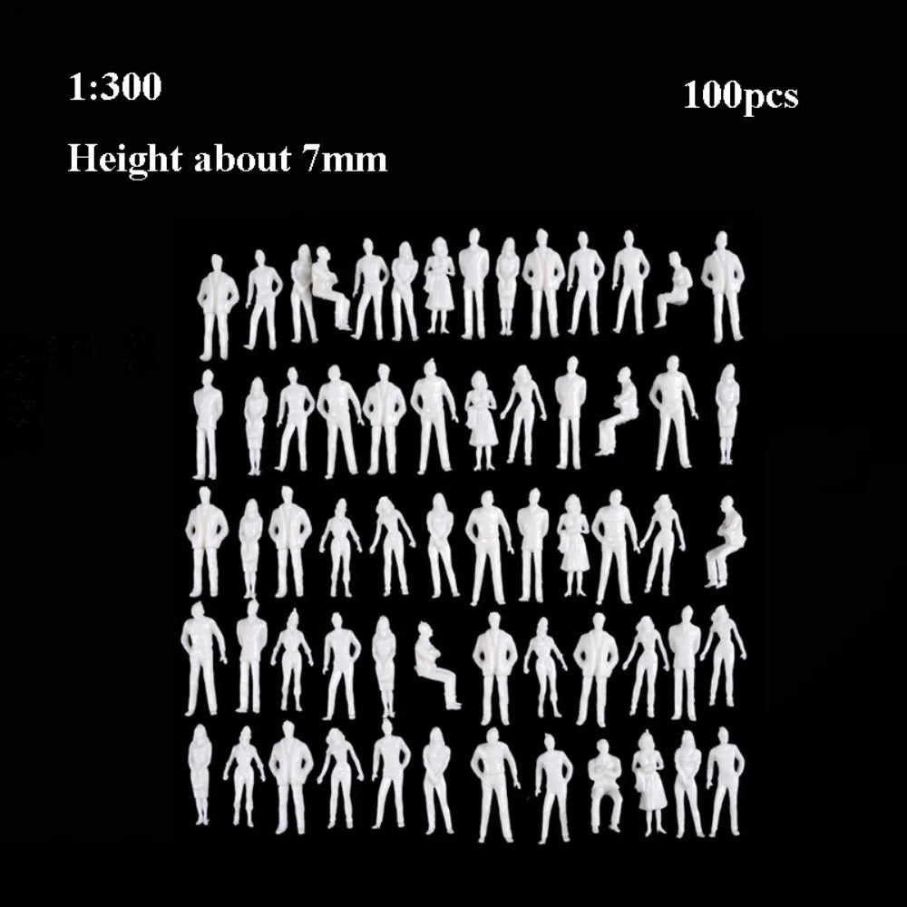 Miniature Scale Model People Figures White Plastic 10/100pcs