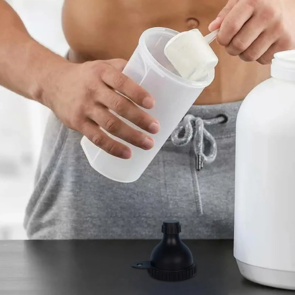 50ml Protein Powder Funnel with Carabiner | Leak-Proof Travel Container