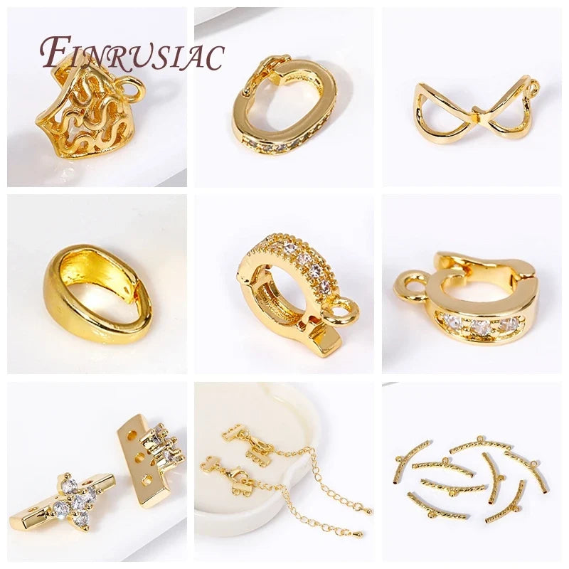 18K Gold Plated Corrugated Tube Bead Connectors | DIY Jewelry