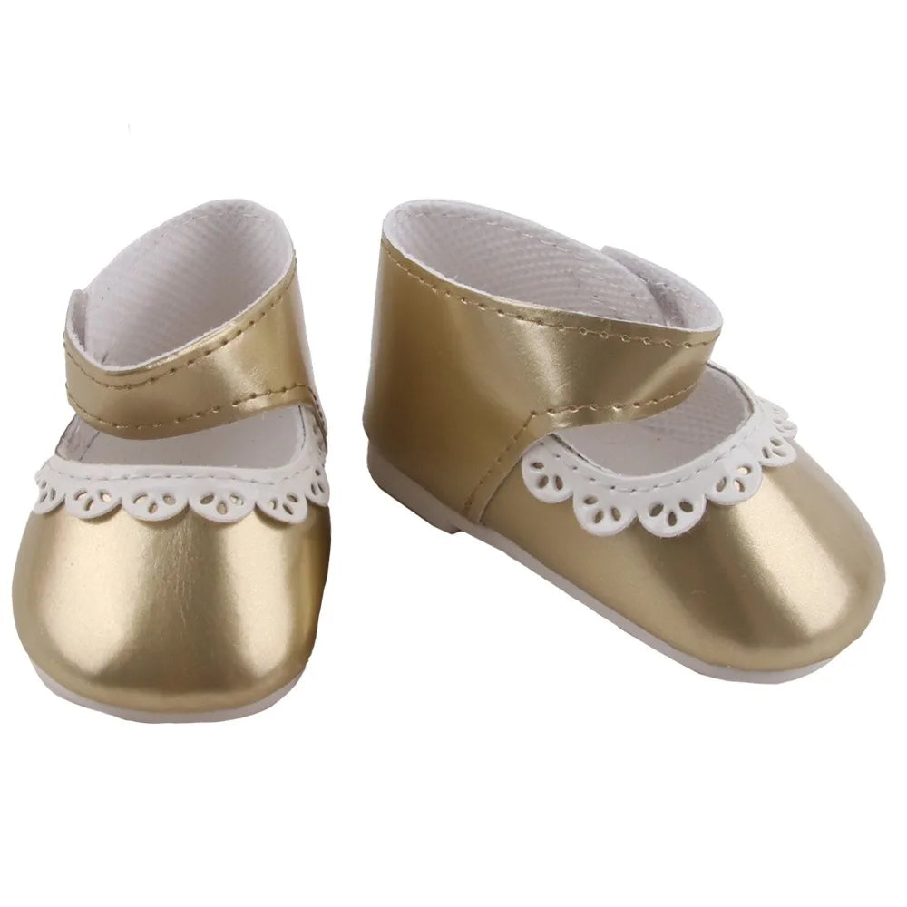 PU Leather Ruffle Mini Doll Shoes 8cm for 55cm / 22-Inch Dolls