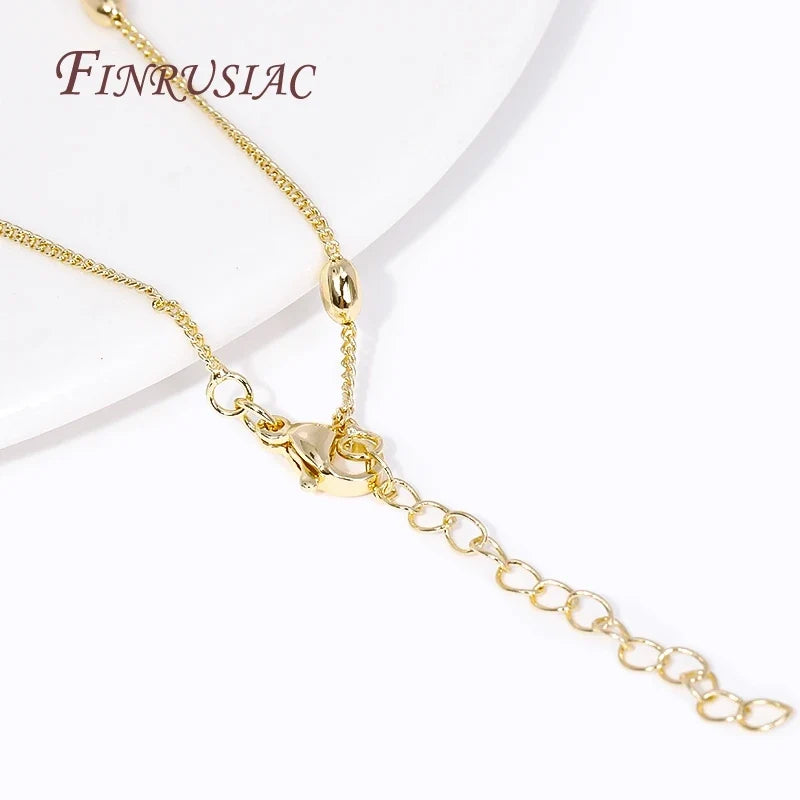 18K Gold Plated Rice Bead Chain Necklace 49CM | DIY Jewelry