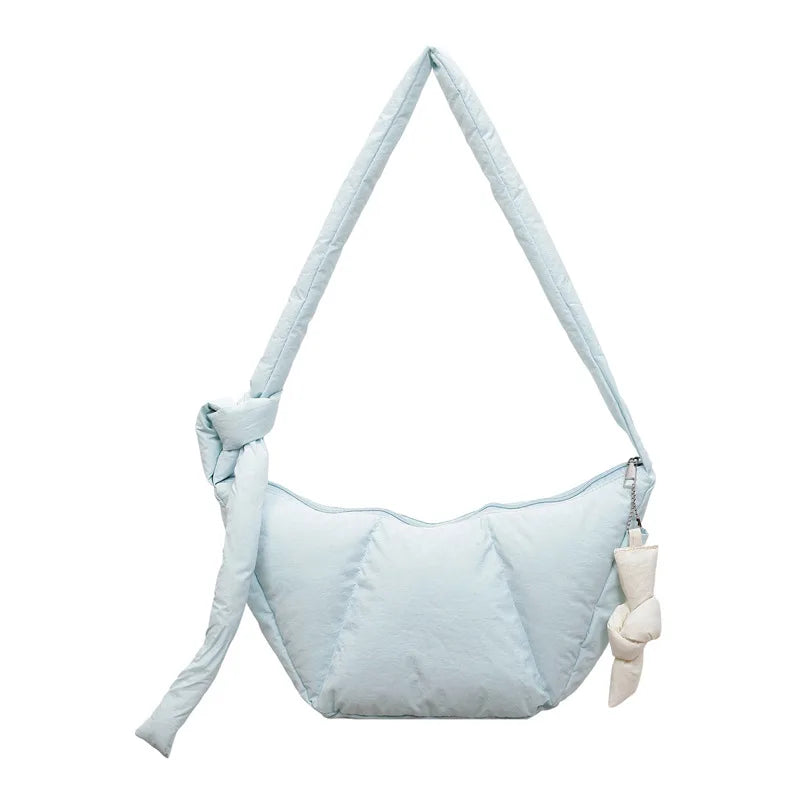 Women's Large Capacity Cotton Puffer Crossbody Dumpling Bag