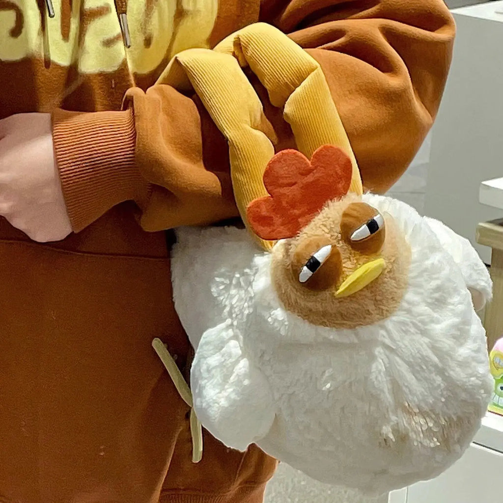 Novelty Hen Plush Handbag – Chicken Shaped Shoulder Bag Gift