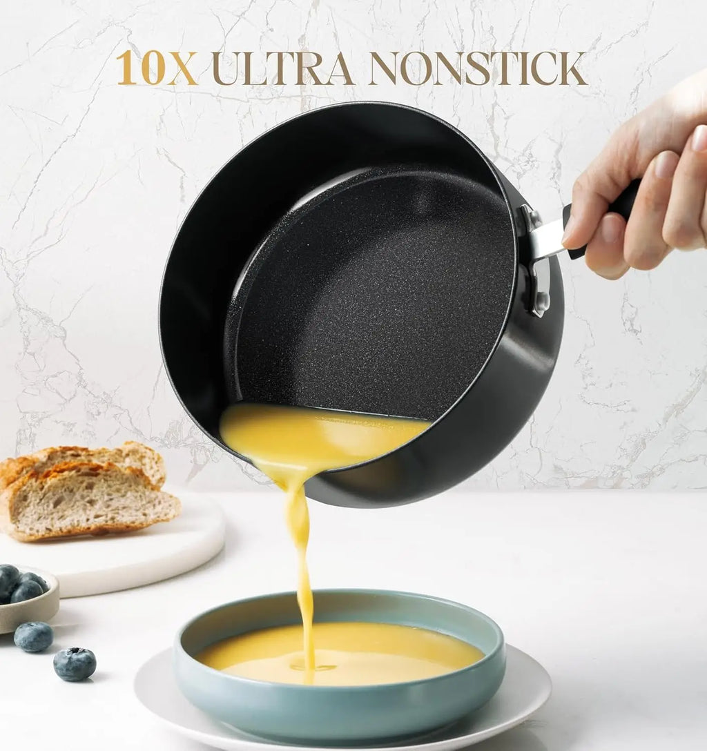 MICHELANGELO Ceramic Non-Stick Cookware Set with Steamer