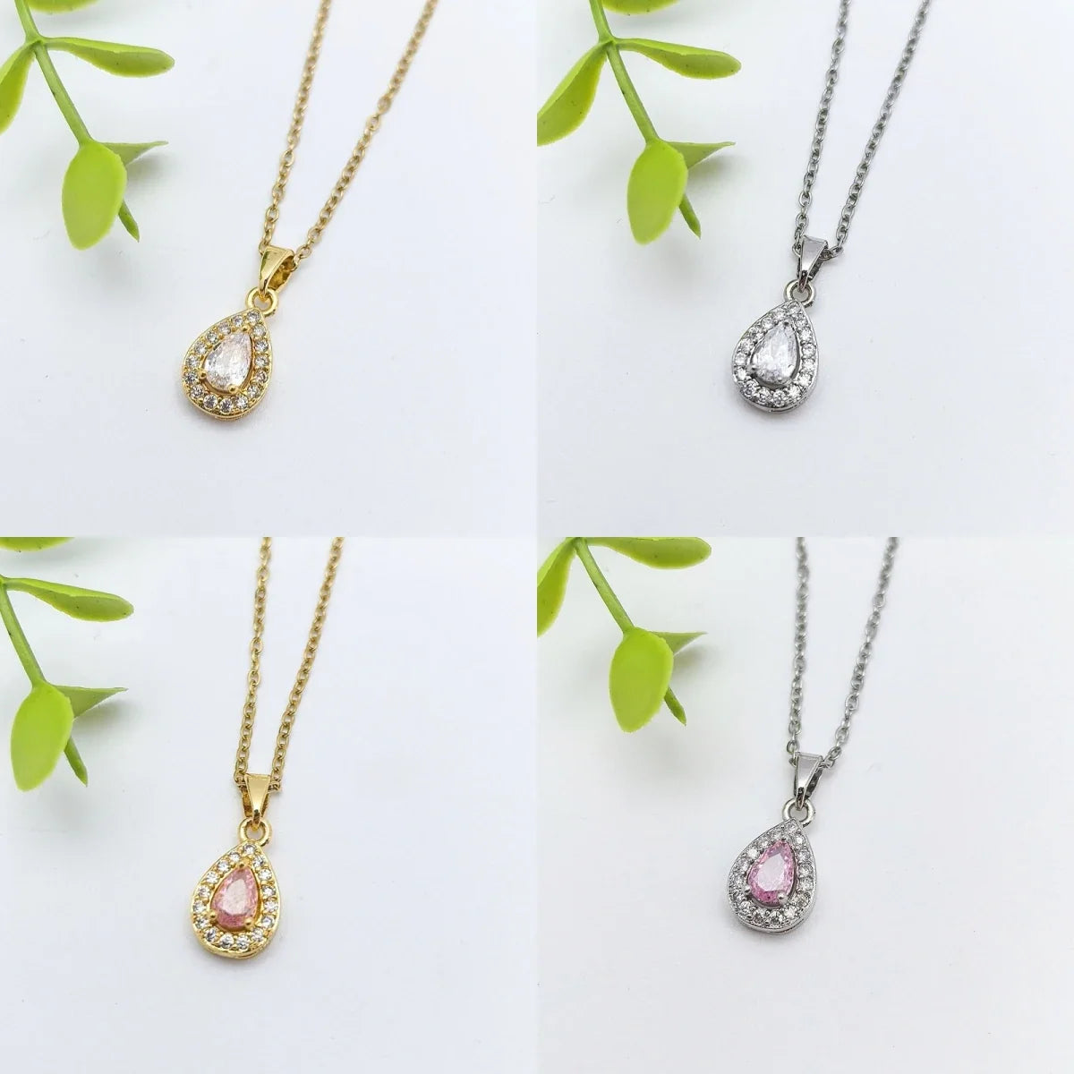 Waterdrop Pendant Necklace | Stainless Steel Clavicle Chain