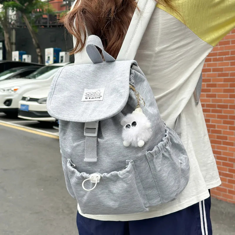 Women's Korean Style Lightweight Drawstring Backpack – Travel Bag
