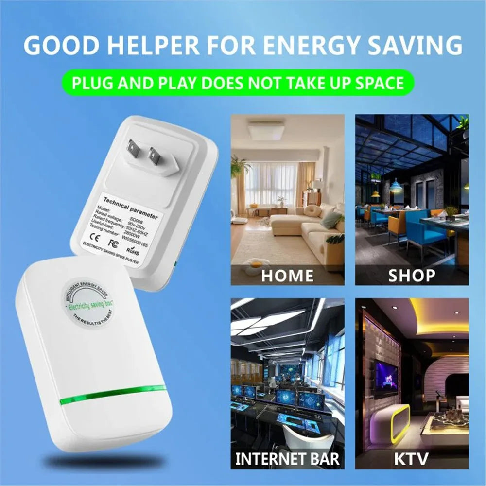 EU Plug Energy Saving Box 90V–250V Voltage Stabilizer