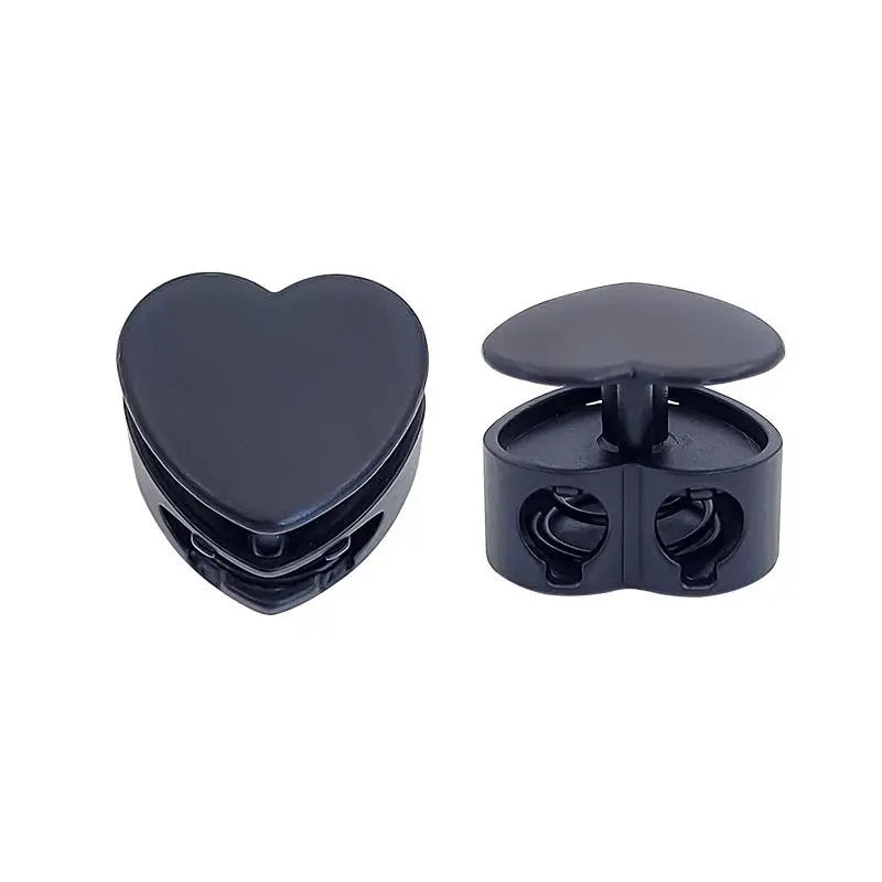 Heart Shape Zinc Alloy Spring Cord Lock Buckles – 5 Pack