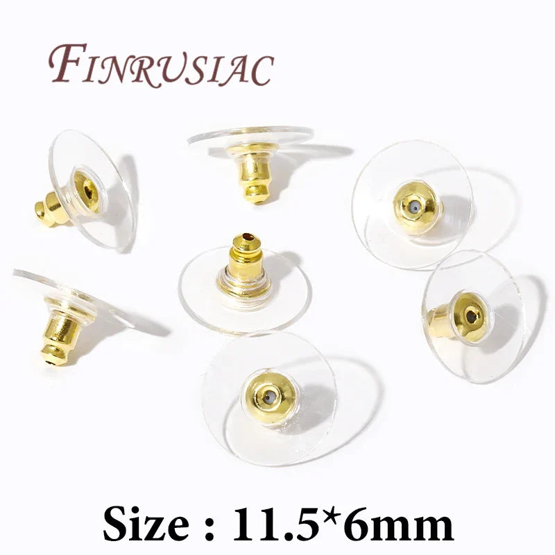 50Pcs 14K Gold Plated Earring Backs for Studs – DIY Jewelry