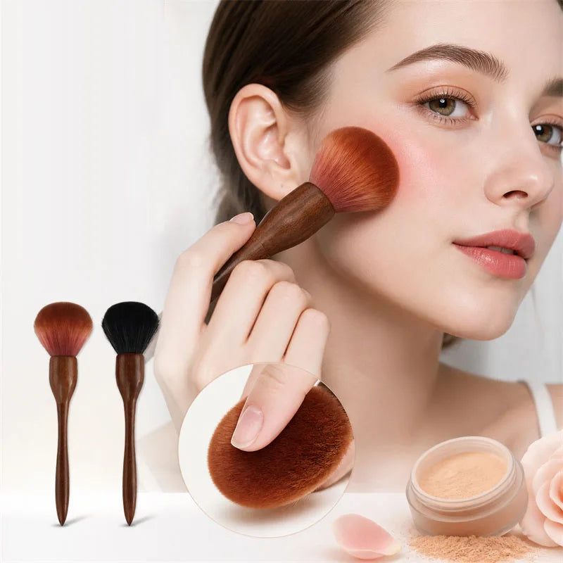 Sandalwood Long Handle Blush & Loose Powder Setting Brush