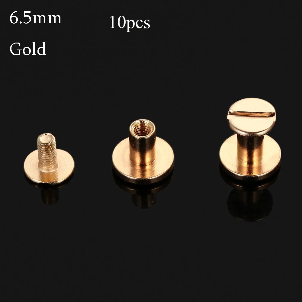 10Pcs Copper Screw Rivets 5/6.5/8mm – Leather Craft Bags