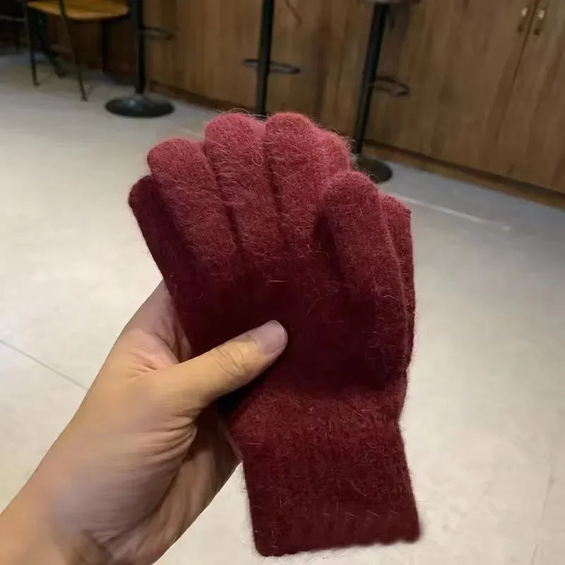 Women's Winter Cashmere Knit Gloves – Warm Full Finger