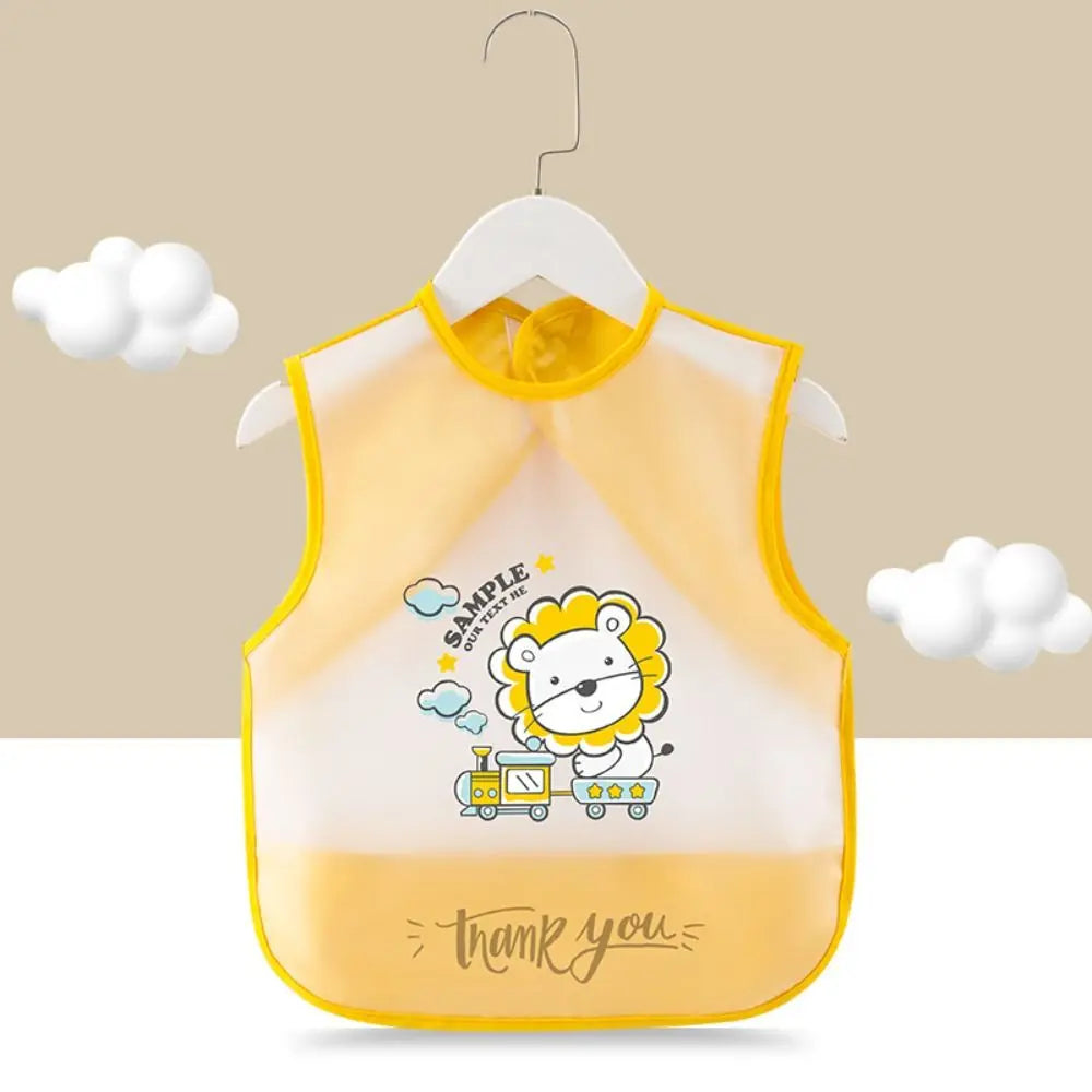 TPU Waterproof Baby Feeding Bib – Sleeveless Cartoon Apron